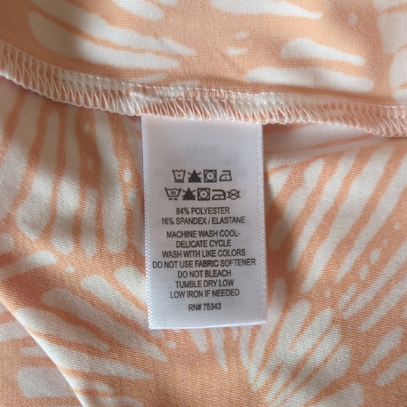 Tommy Bahama Orange Patterned Sleeveless Golf Polo Half Zip, US S - Picture 4 of 7